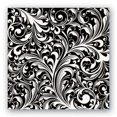 Michel Design Works Paper Luncheon Napkins - Black Florentine at FreeShippingAllOrders.com - Michel Design Works - Luncheon Napkins