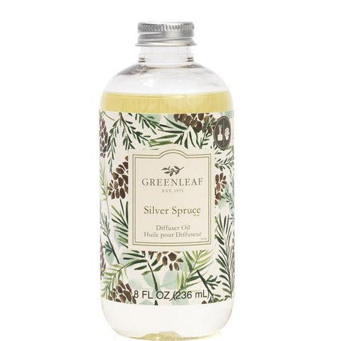 Greenleaf Gifts Reed Diffuser Oil - Silver Spruce 8.5 Oz.
