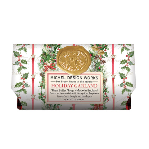 Michel Design Works Bath Soap Bar 9 Oz. - Holiday Garland