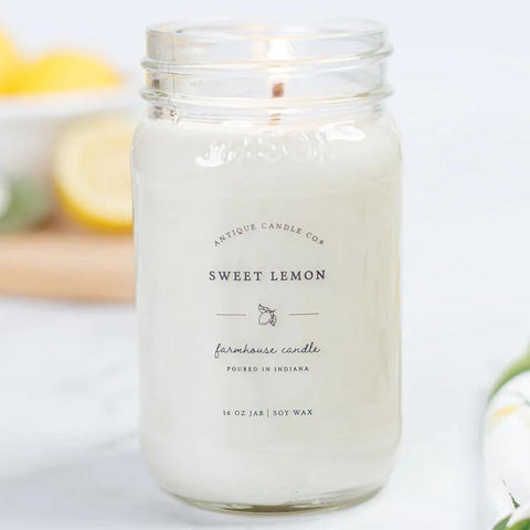 Antique Candle Co. Soy Candle 16 Oz. - Sweet Lemon - FreeShippingAllOrders.com