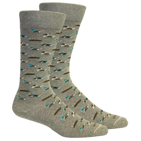 Brown Dog Hosiery Men's Socks - Currituck Light Grey Heather - FreeShippingAllOrders.com