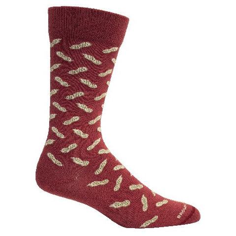 Brown Dog Hosiery Men's Socks - Peanuts Tibetan Red - FreeShippingAllOrders.com