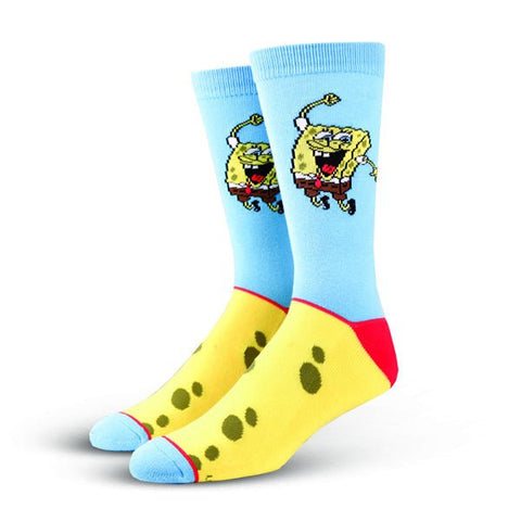 Cool Socks Men's Crew Socks - SpongeBob Happy Pants - FreeShippingAllOrders.com