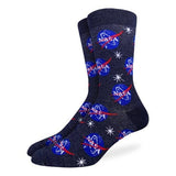 Good Luck Sock Men's Crew Socks - NASA Blue - FreeShippingAllOrders.com