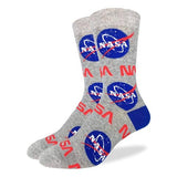 Good Luck Sock Men's Crew Socks - NASA Grey - FreeShippingAllOrders.com