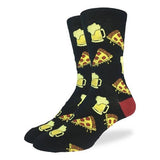 Good Luck Sock Men's Crew Socks - Pizza & Beer - FreeShippingAllOrders.com