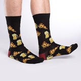 Good Luck Sock Men's Crew Socks - Pizza & Beer - FreeShippingAllOrders.com