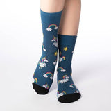 Good Luck Sock Women's Crew Socks - Unicorns - FreeShippingAllOrders.com