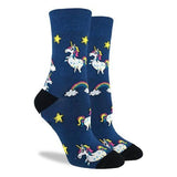 Good Luck Sock Women's Crew Socks - Unicorns - FreeShippingAllOrders.com