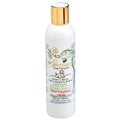 Grecian Soap Company Goats Milk Hand & Body Lotion 8 Oz. - Black Raspberry Vanilla - FreeShippingAllOrders.com