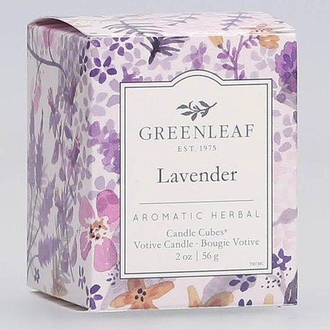 Greenleaf Gifts Candle Cube Boxed Votive Pack of 4 - Lavender - FreeShippingAllOrders.com