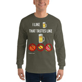 Gyftzz Apparel Men's Classic Long Sleeve Shirt - I Like Beer That Tastes Like Beer - FreeShippingAllOrders.com