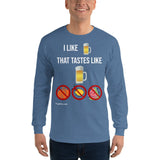 Gyftzz Apparel Men's Classic Long Sleeve Shirt - I Like Beer That Tastes Like Beer - FreeShippingAllOrders.com