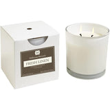 Hillhouse Naturals 2 - Wick Candle in White Box 12 Oz. - Fresh Linen - FreeShippingAllOrders.com