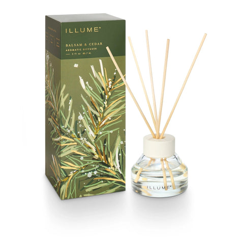 Illume Refillable Reed Diffuser 3 Oz. - Balsam & Cedar - FreeShippingAllOrders.com