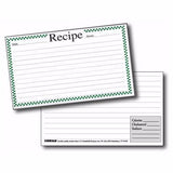 Labeleze Recipe Cards with Protective Covers 3 x 5 - Green Checks - FreeShippingAllOrders.com