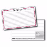 Labeleze Recipe Cards with Protective Covers 3 x 5 - Red Checks - FreeShippingAllOrders.com