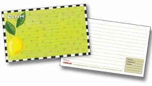 Labeleze Recipe Cards with Protective Covers 4 x 6 - Lemon - FreeShippingAllOrders.com