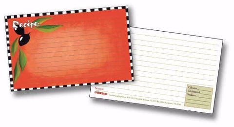 Labeleze Recipe Cards with Protective Covers 4 x 6 - Olives - FreeShippingAllOrders.com