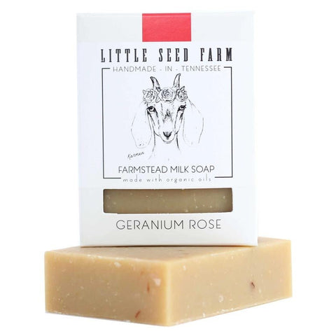 Little Seed Farm Goat's Milk Soap 4.75 Oz. - Geranium Rose - FreeShippingAllOrders.com