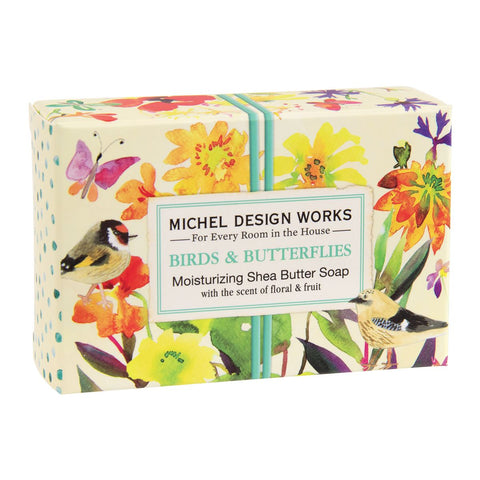 Michel Design Works Boxed Single Soap 4.5 Oz. - Birds & Butterflies - FreeShippingAllOrders.com