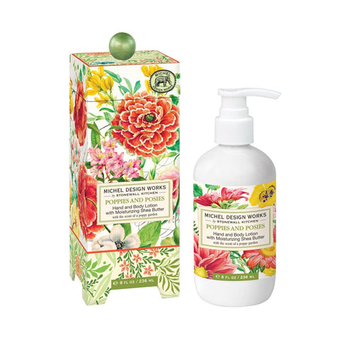 Michel Design Works Hand & Body Lotion 8 Oz. - Poppies and Posies - FreeShippingAllOrders.com