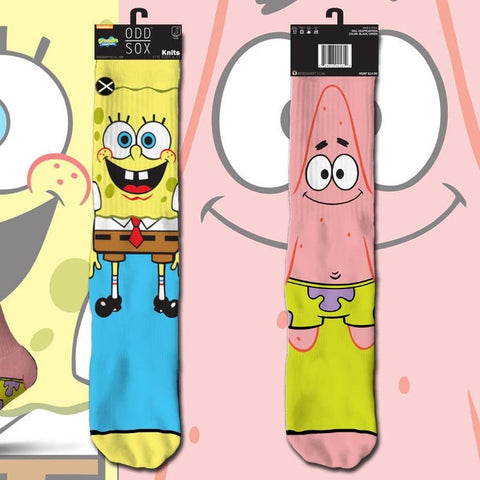 Odd Sox Men's Crew Socks - SpongeBob & Patrick - FreeShippingAllOrders.com