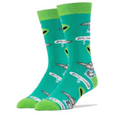 Oooh Yeah! Socks Men's Crew Socks - Bacon Abduction - FreeShippingAllOrders.com