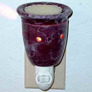 Plug - In Tart Burner - Marble Burgundy - FreeShippingAllOrders.com