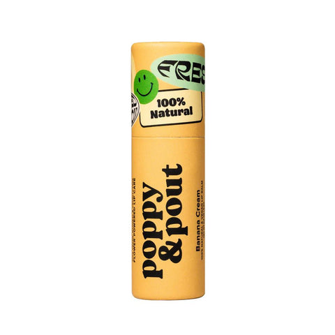 Poppy & Pout Vegan Lip Balm 0.3 Oz. - "Sunny Daze" Banana Cream - FreeShippingAllOrders.com