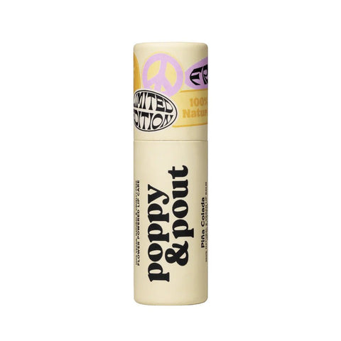 Poppy & Pout Vegan Lip Balm 0.3 Oz. - "Sunny Daze" Pina Colada - FreeShippingAllOrders.com