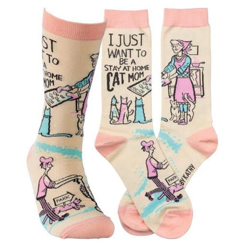 Primitives by Kathy Socks - Be A Stay At Home Cat Mom - FreeShippingAllOrders.com