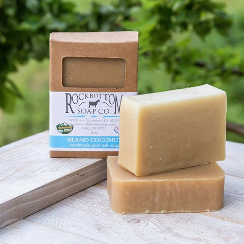 Rock Bottom Goat Milk Soap 4.5 Oz. - Island Coconut - FreeShippingAllOrders.com