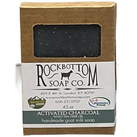 Rock Bottom Goat Milk Soap 4.5 Oz. - Tea Tree Charcoal - FreeShippingAllOrders.com