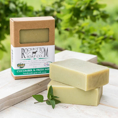 Rock Bottom Goat Milk Soap 5 Oz. - Cucumber & Fresh Mint - FreeShippingAllOrders.com