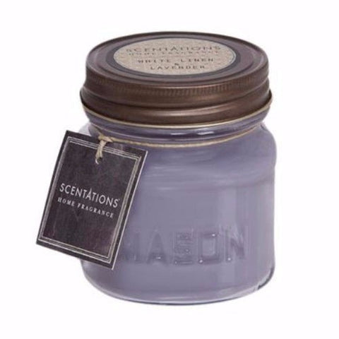 Scentations Mason Jar Candle 8.5 Oz. - White Linen & Lavender - FreeShippingAllOrders.com