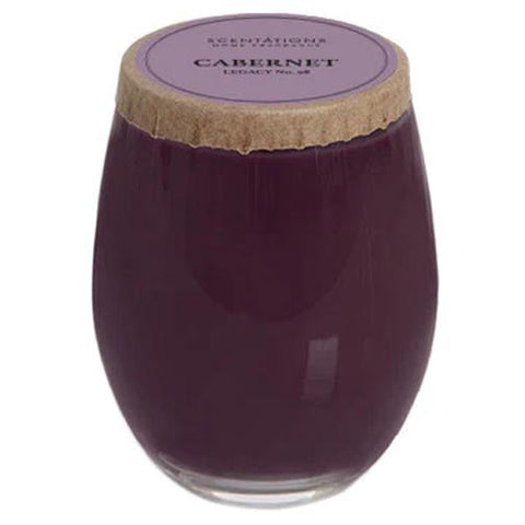 Scentations Stemless Wine Glass Candle 8 Oz. - Cabernet - FreeShippingAllOrders.com