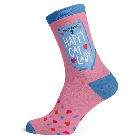 Sock Atomica Unisex Cotton Blend Socks - Happy Cat Lady - FreeShippingAllOrders.com