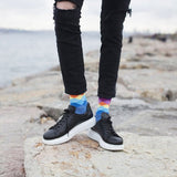 Socks n Socks Men's Crew Socks - Dream Blue Diamond - FreeShippingAllOrders.com