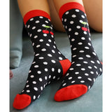 Socks n Socks Women's Crew Socks - Cherry Dot - FreeShippingAllOrders.com