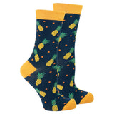 Socks n Socks Women's Crew Socks - Pineapple - FreeShippingAllOrders.com