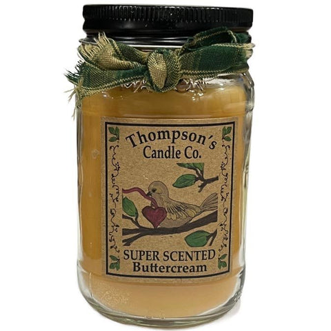 Thompson’s Candle Co. Mason Jar Candle 12 oz. - Buttercream - FreeShippingAllOrders.com