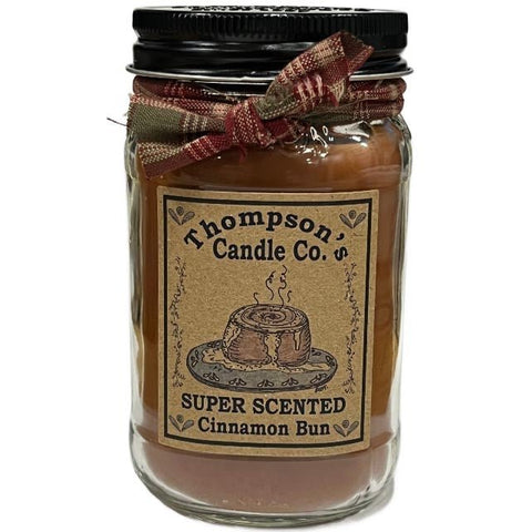 Thompson’s Candle Co. Mason Jar Candle 12 oz. - Cinnamon Bun - FreeShippingAllOrders.com