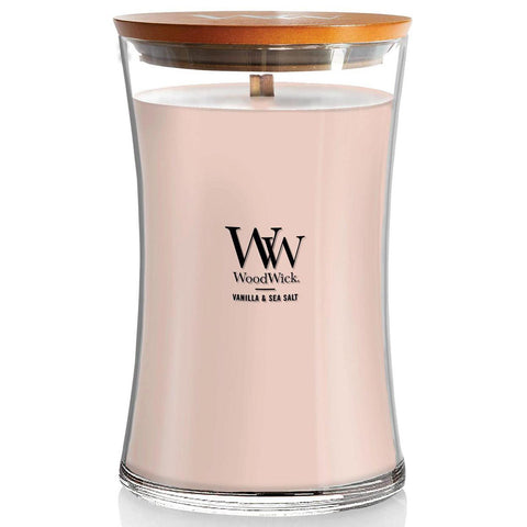 Woodwick Candle 22 Oz. - Vanilla & Sea Salt - FreeShippingAllOrders.com