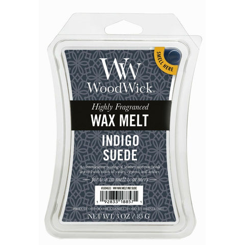 Woodwick Wax Melt 3 Oz. - Indigo Suede - FreeShippingAllOrders.com