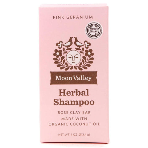 Moon Valley Organics Shampoo Bar 3.5 Oz. - Pink Geranium with Coconut Oil