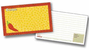 Labeleze Recipe Cards with Protective Covers 3 x 5 - Chili Pepper at FreeShippingAllOrders.com - Labeleze - Recipe Cards