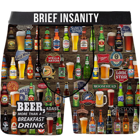Brief Insanity Boxer Briefs - Beer For Breakfast at FreeShippingAllOrders.com - Brief Insanity - Boxer Briefs