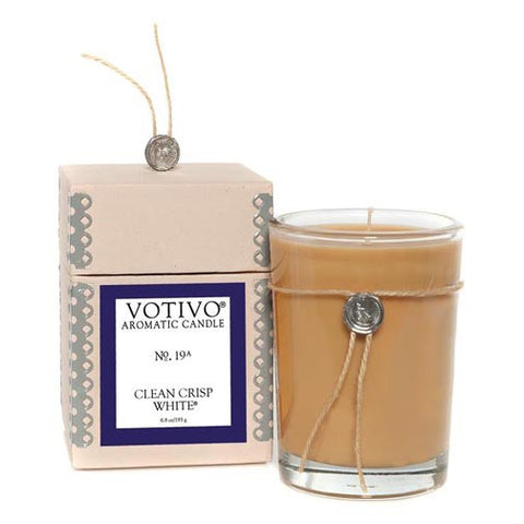 Votivo Aromatic Candle No. 19 6.8 Oz. - Clean Crisp White at FreeShippingAllOrders.com - Votivo - Candles