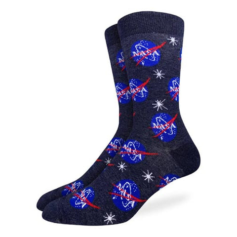 Good Luck Sock Men's Crew Socks - NASA Blue at FreeShippingAllOrders.com - Good Luck Sock - Socks